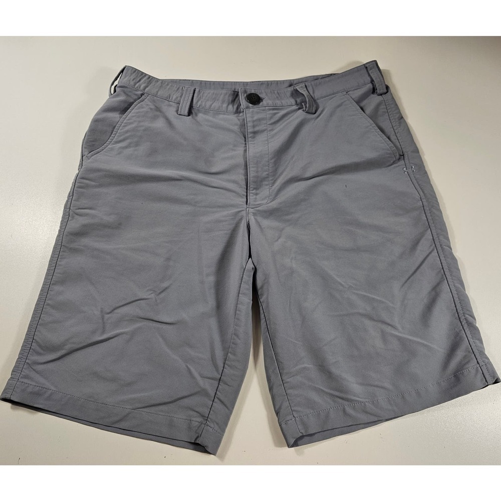 Under armour men's performance flat front chinos shorts golf active 36 grey